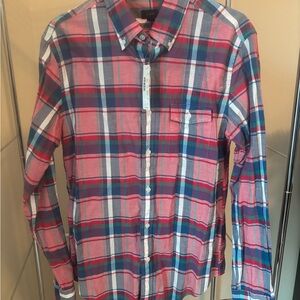 J. Crew Men's Red and Blue Plaid Shirt NWT